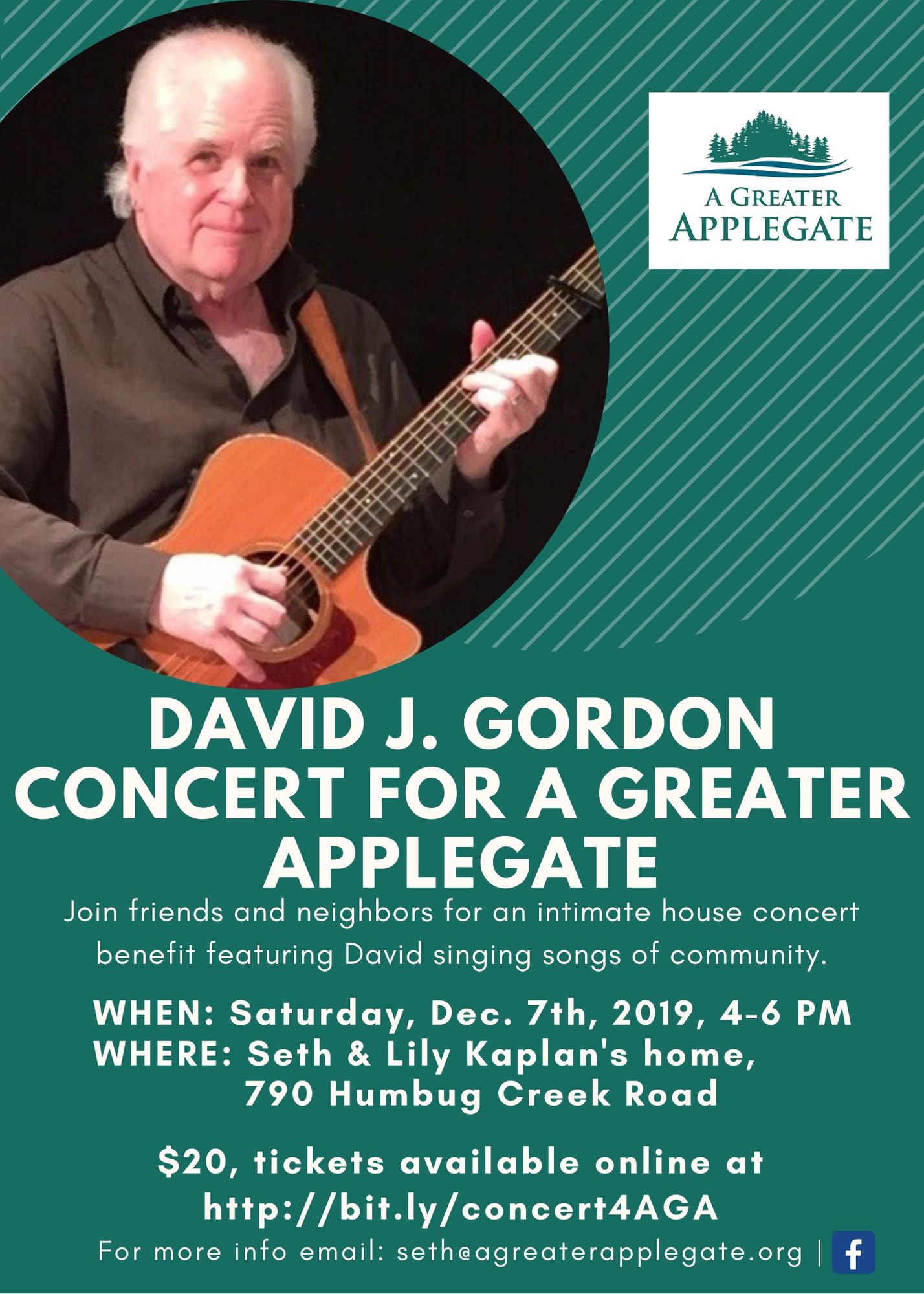 A Greater Applegate Brings Internationally Acclaimed Musician David J. Gordon to the Applegate Valley for an Intimate House Concert Benefit Event